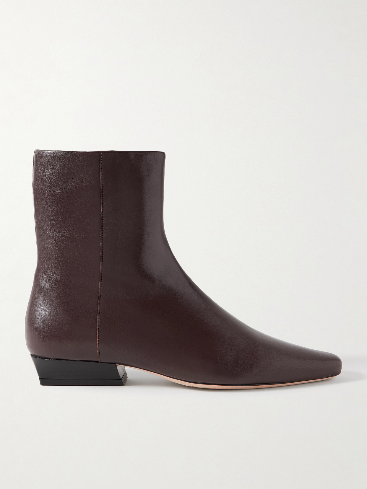 Staud Wally Leather Ankle Boots In Brown