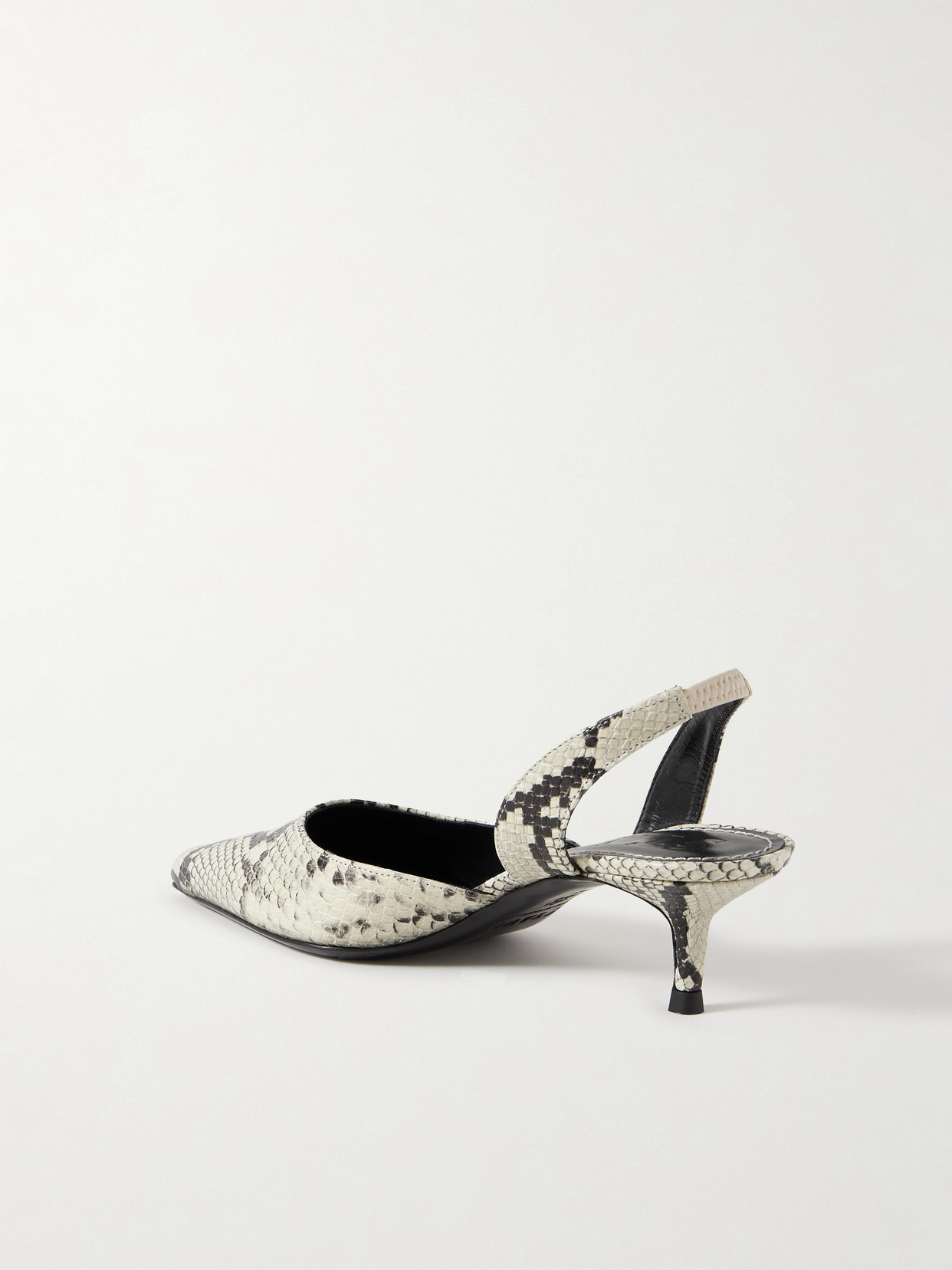 Staud Sebastian Snake-effect Leather Slingback Pumps In Multi