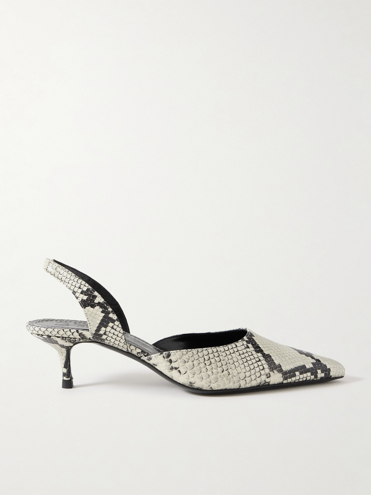 Staud Sebastian Snake-effect Leather Slingback Pumps In Multi