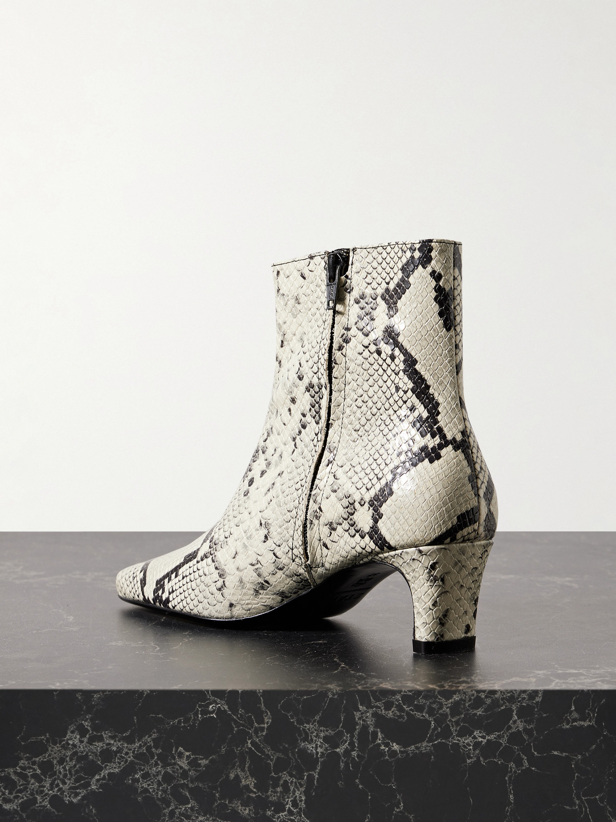 Staud Python-effect Leather Wally Ankle Boots 55 In Multi