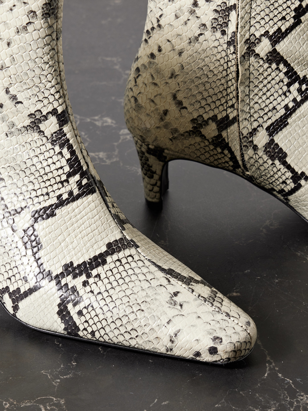 Staud Python-effect Leather Wally Ankle Boots 55 In Multi