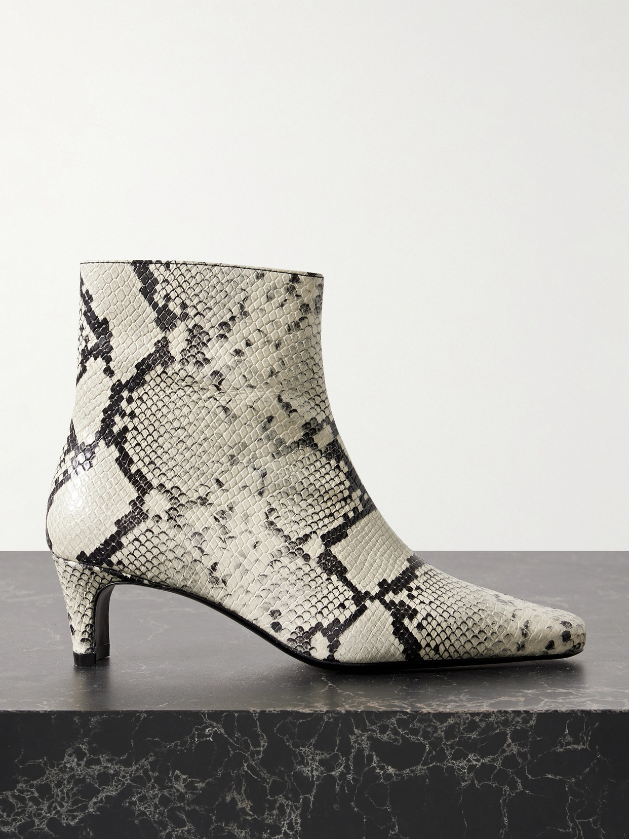 Staud Python-effect Leather Wally Ankle Boots 55 In Multi