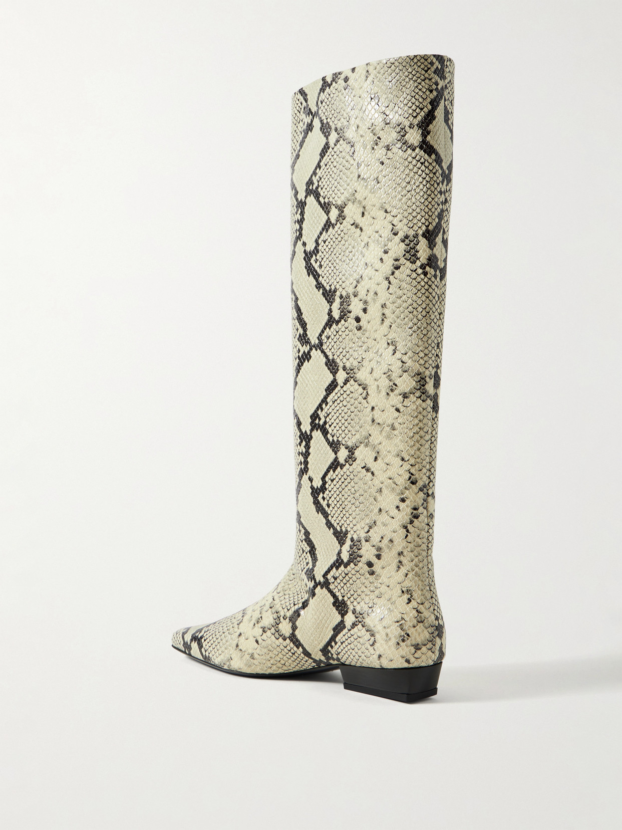 Staud Wally Snake-effect Leather Knee Boots In Multi