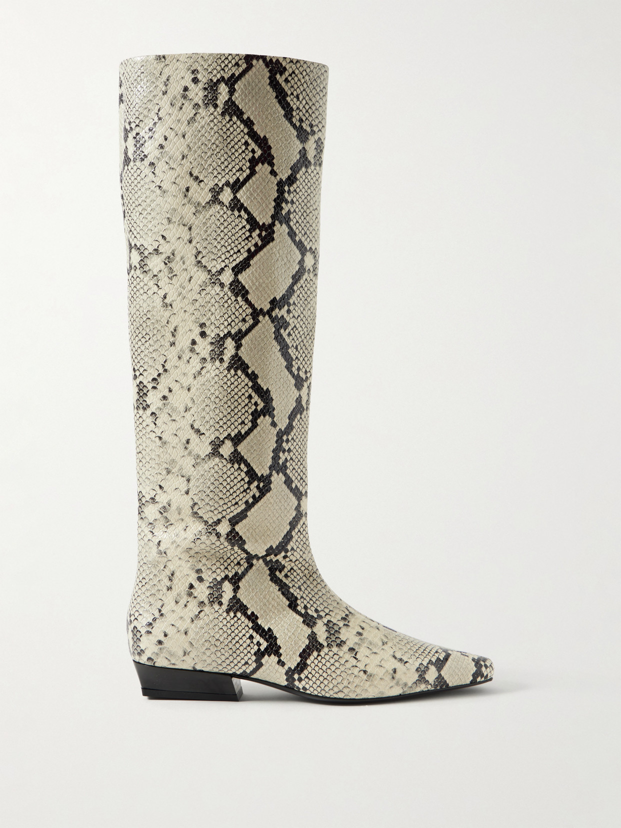 Staud Wally Snake-effect Leather Knee Boots In Multi