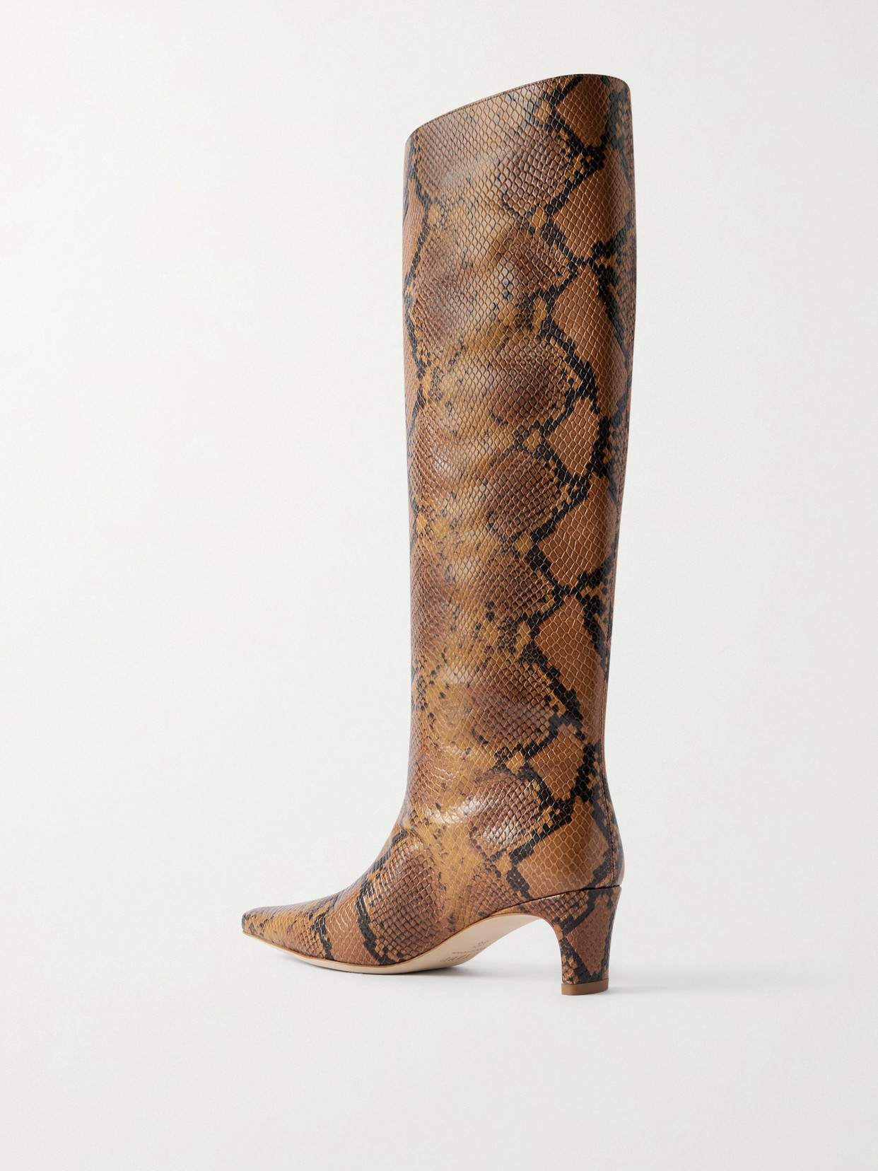 Staud Wally Snake-effect Leather Knee Boots In Multi