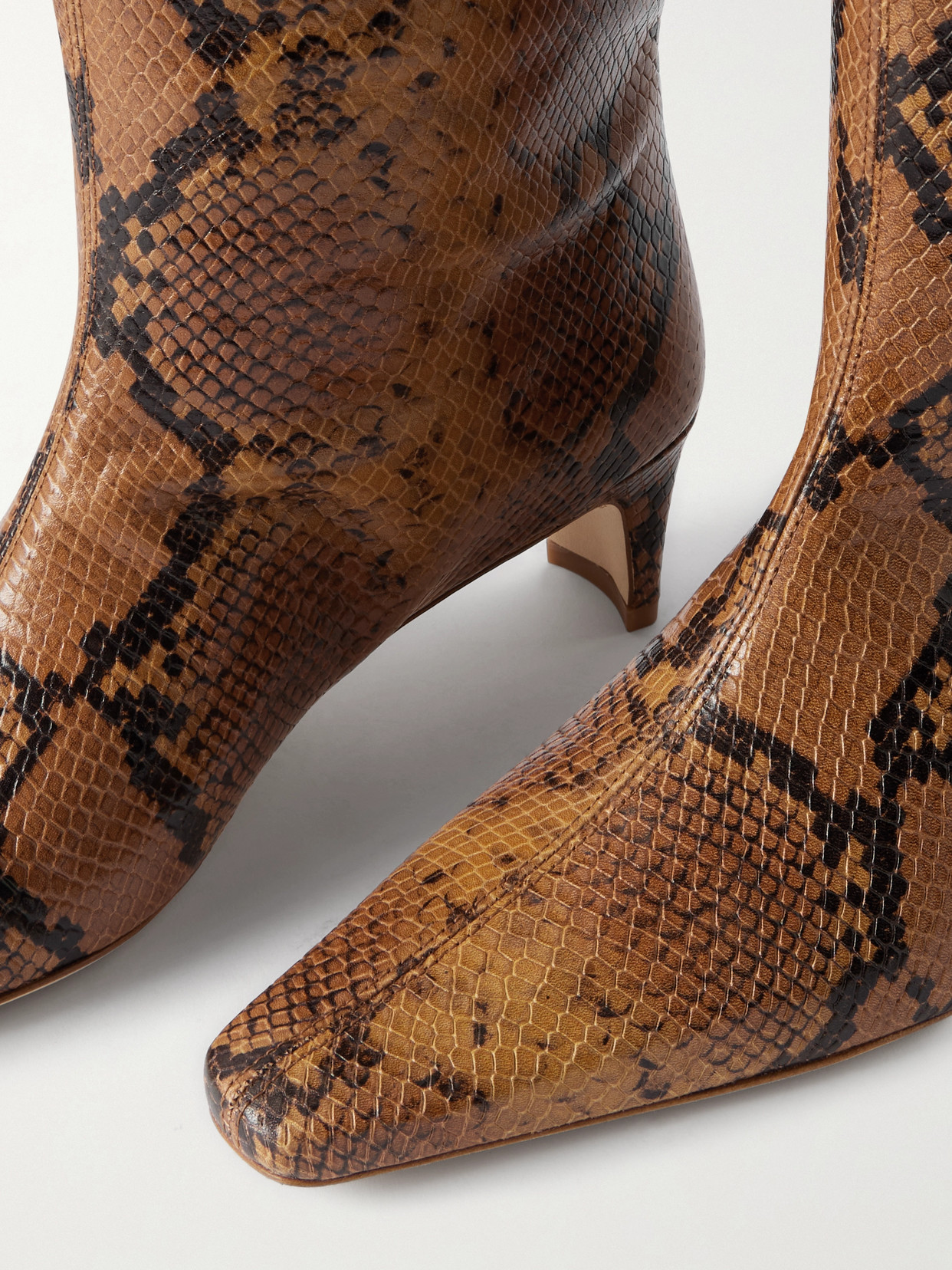 Staud Wally Snake-effect Leather Knee Boots In Multi