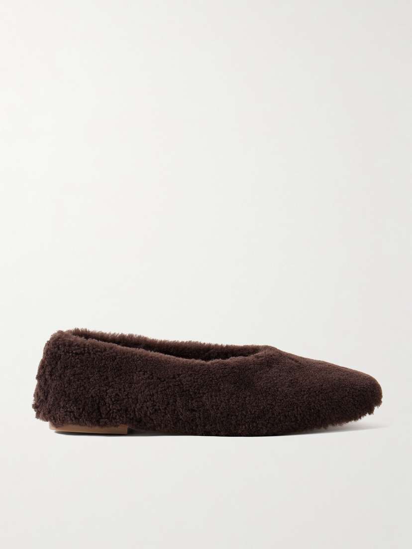 Staud Alba Ballet Shearling Flats
