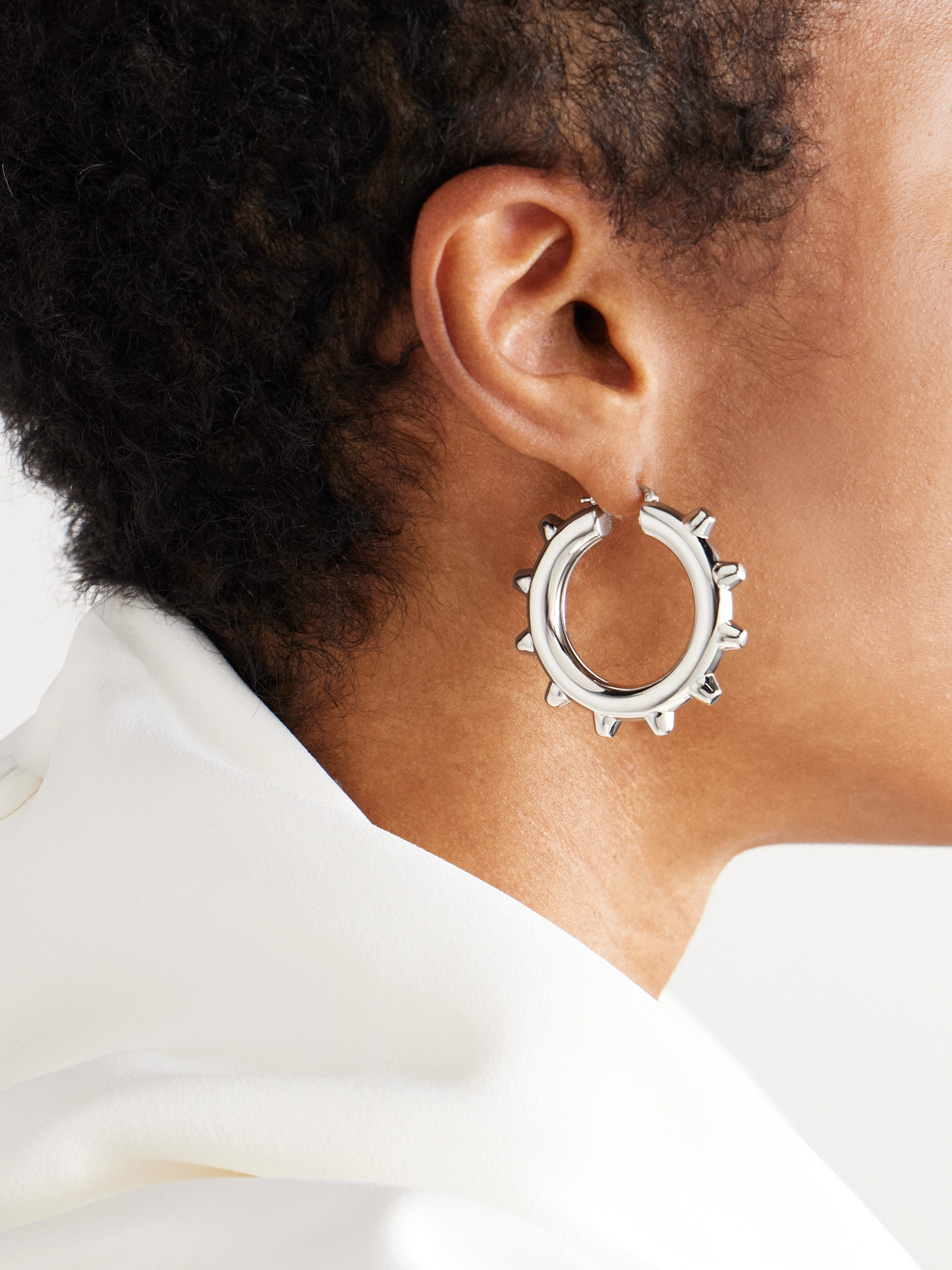 Jil Sander Silver-tone Hoop Earrings In Metallic