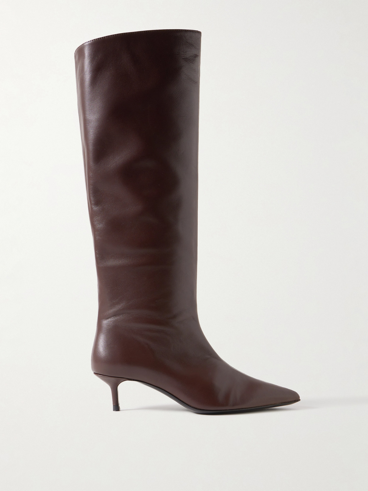 Staud Sebastian Leather Knee Boots In Brown