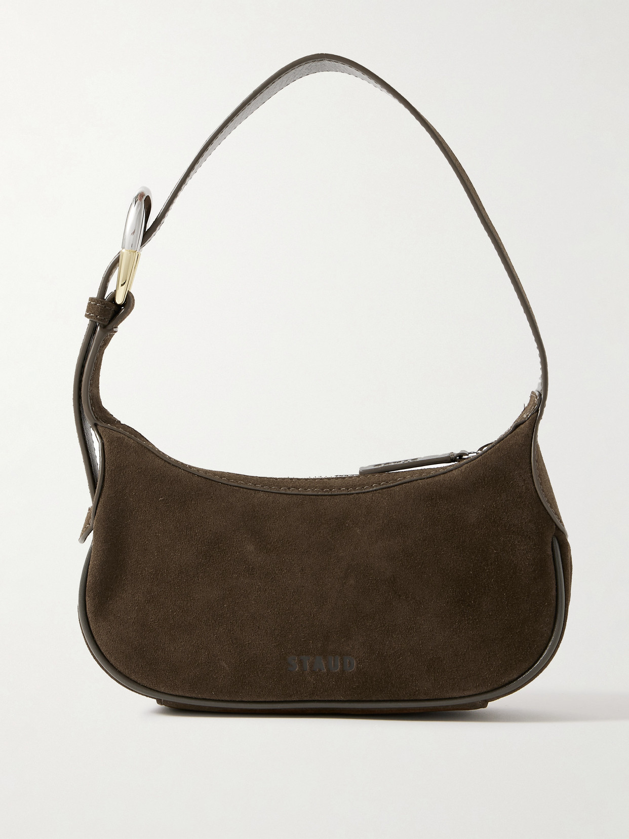 Staud Owen Suede Shoulder Bag In Brown