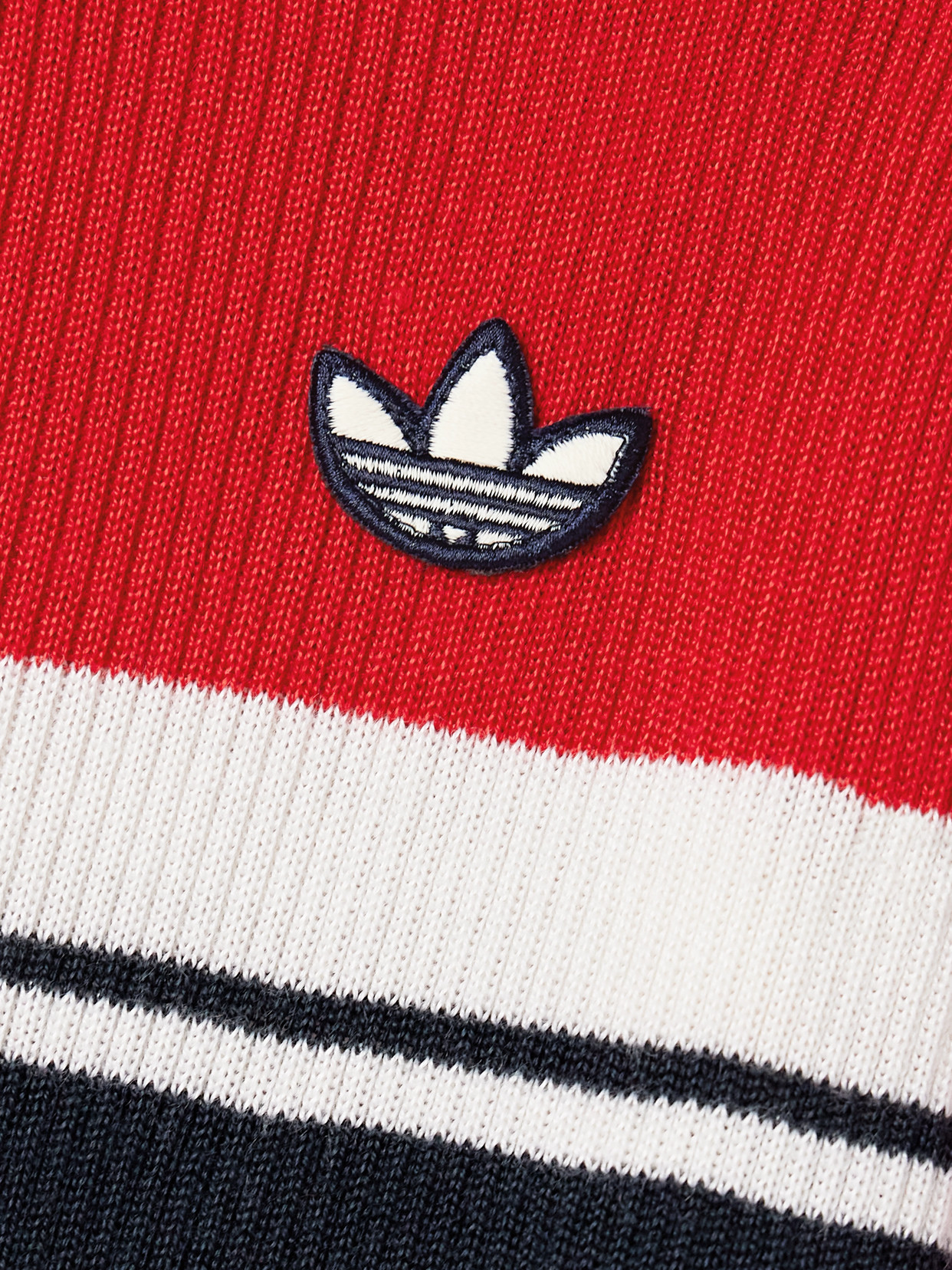 Adidas Originals + Wales Bonner Striped Ribbed-knit Track Jacket In Red