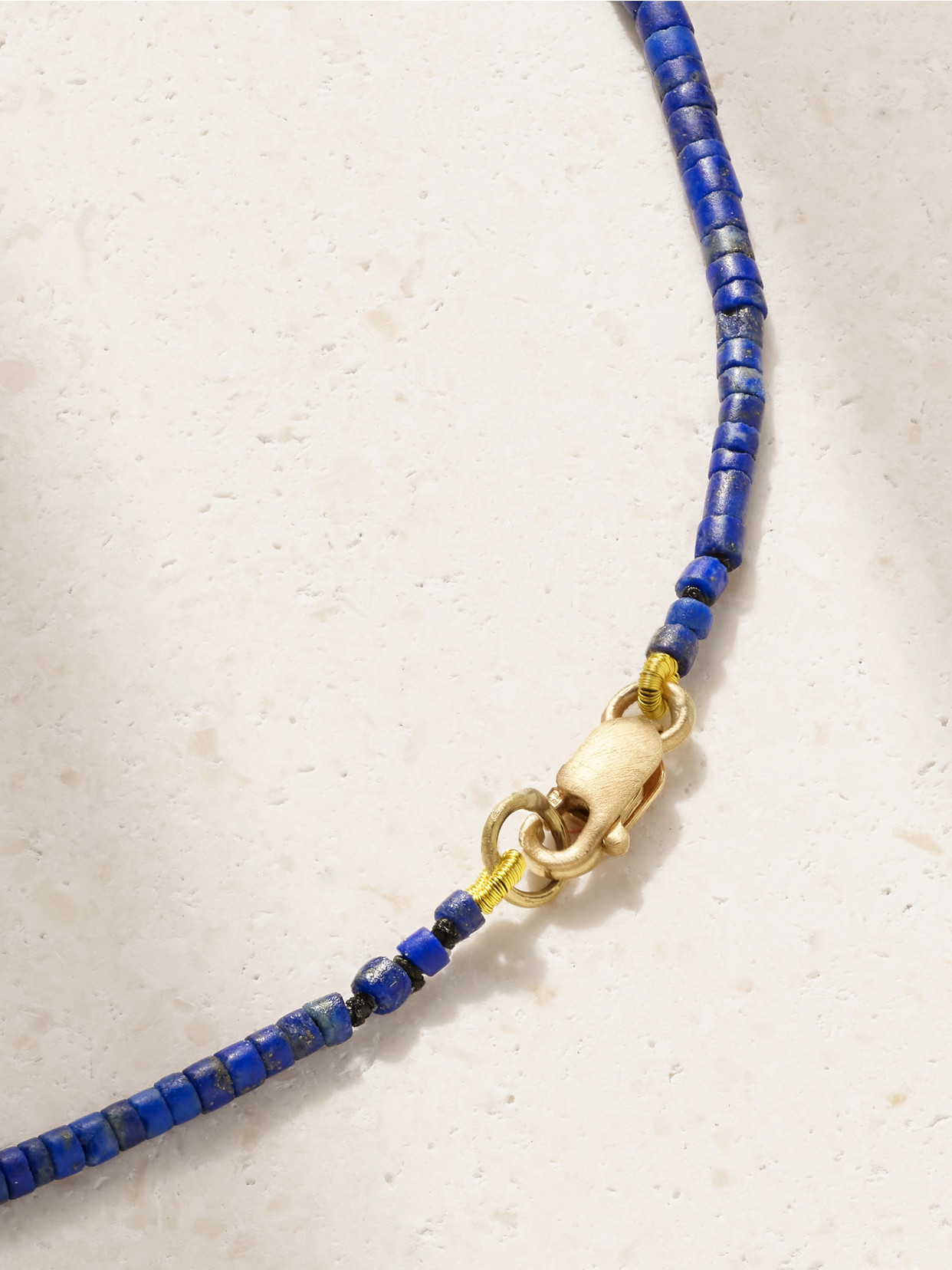 Marisa Klass Gold Multi-stone Necklace In Blue