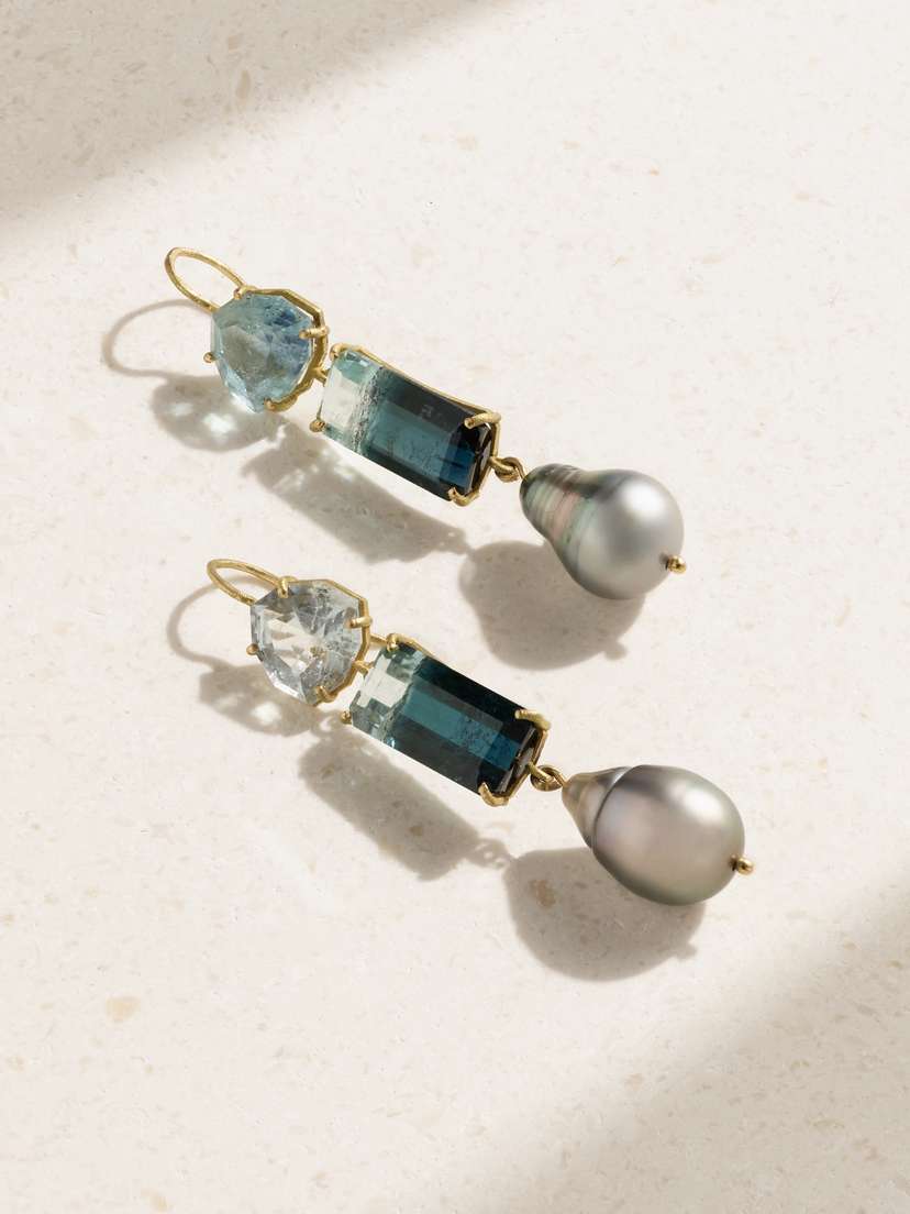 Marisa Klass 18-karat Gold Multi-stone Earrings