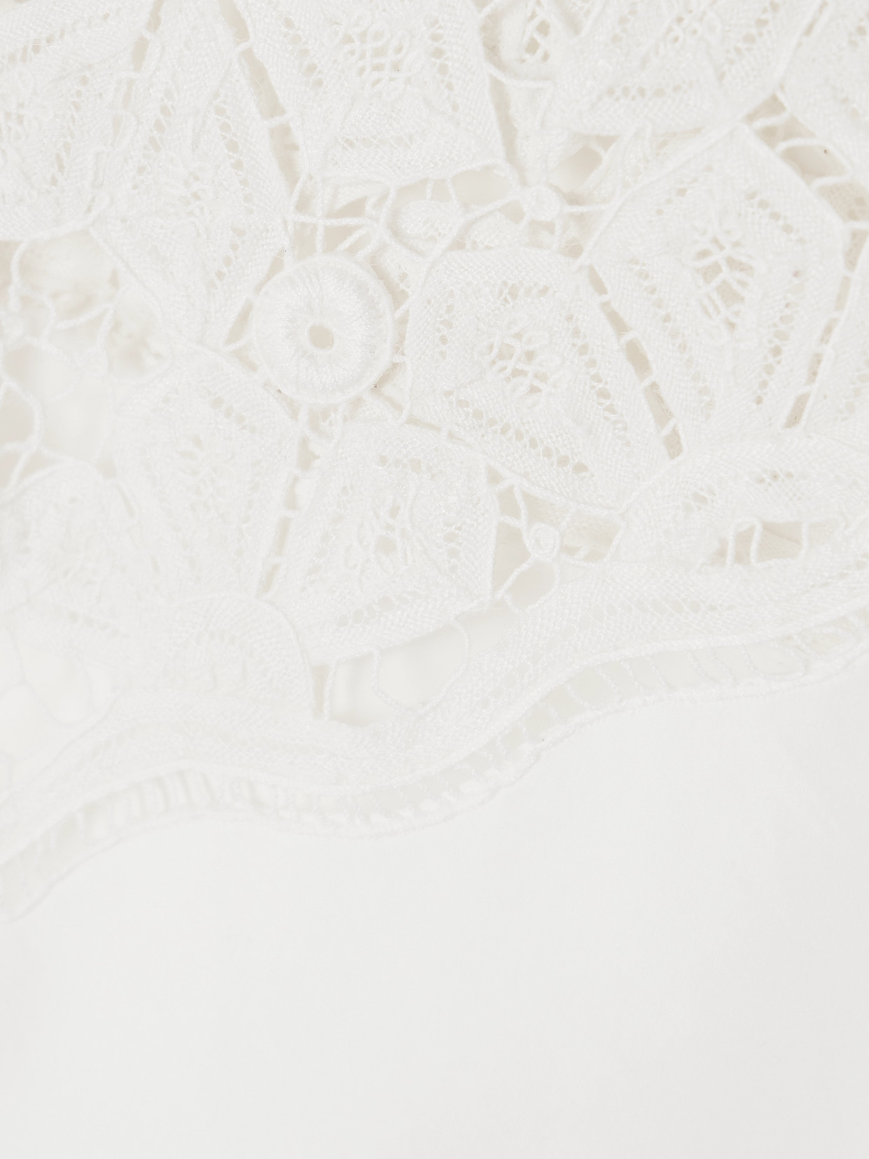 Emporio Sirenuse Mikha Lace-paneled Cotton-blend Poplin Blouse In White