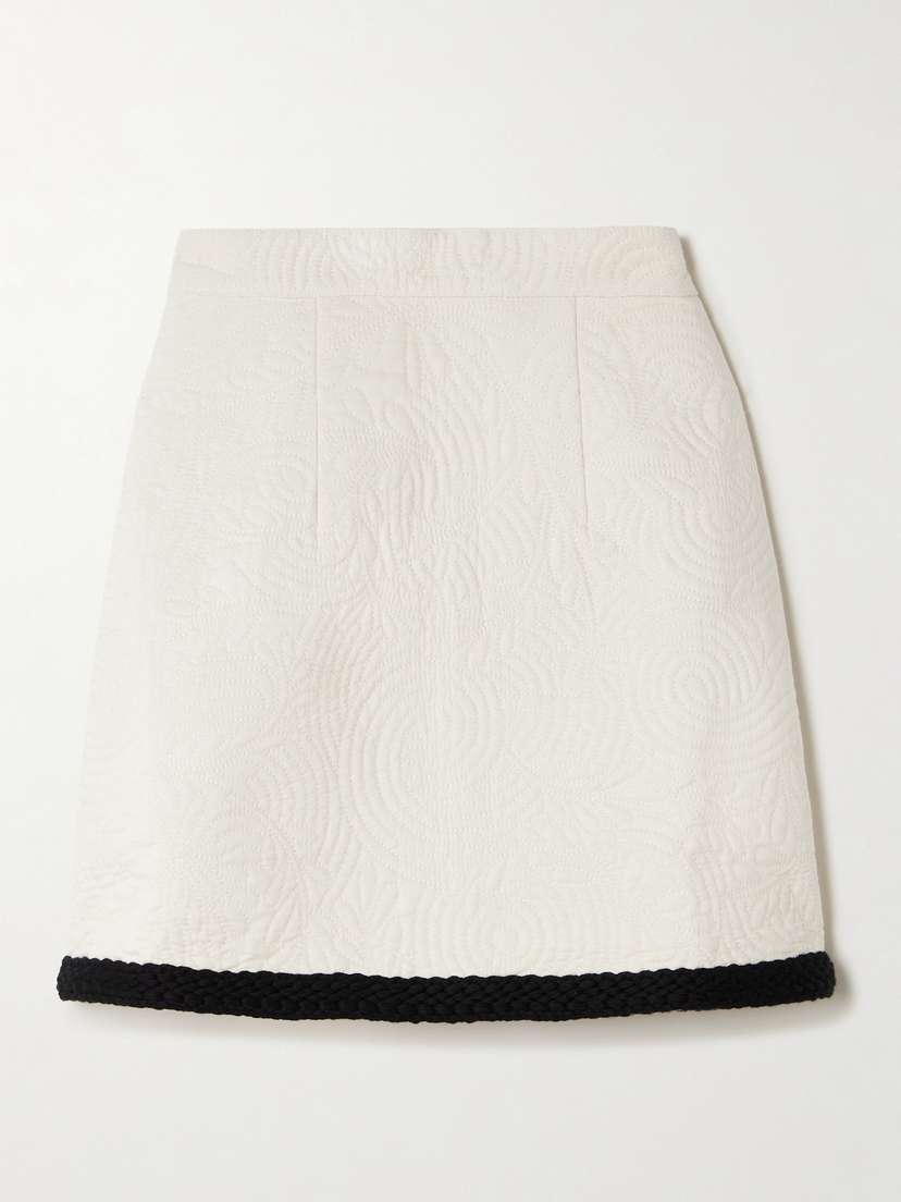Emporio Sirenuse Giuliana Braid-trimmed Quilted Cotton Mini Skirt
