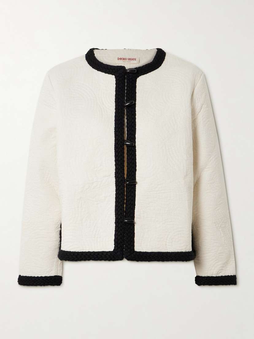 Emporio Sirenuse Iole Braid-trimmed Quilted Cotton Jacket