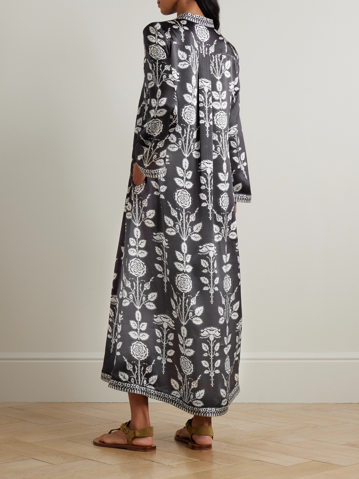 Emporio Sirenuse Jenna Printed Silk-voile Kaftan In Multi