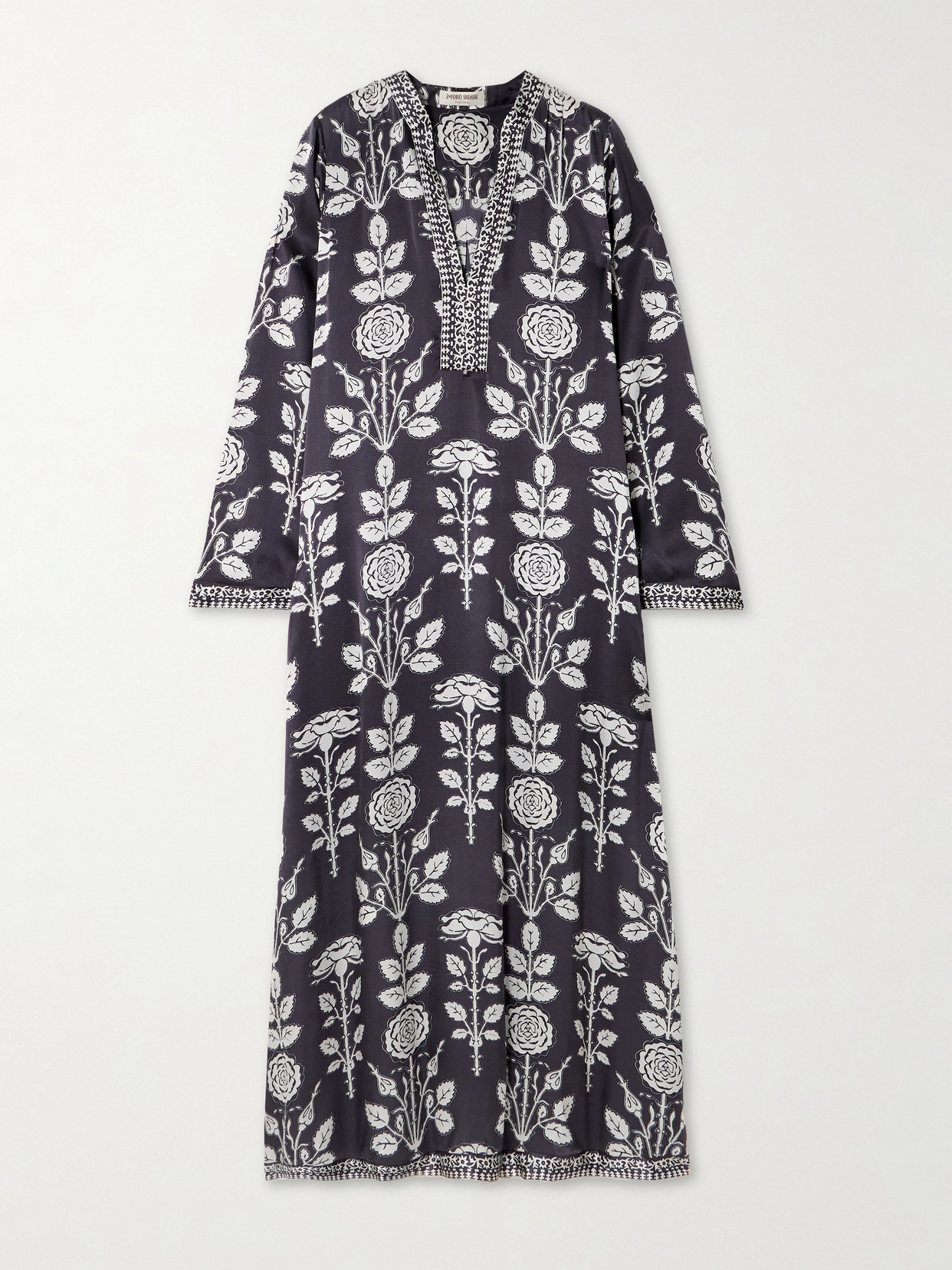 Emporio Sirenuse Jenna Printed Silk-voile Kaftan In Multi