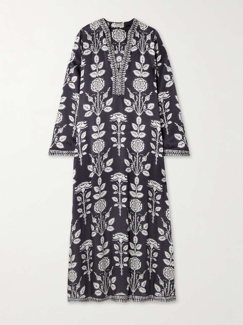 Emporio Sirenuse Jenna Printed Silk-voile Kaftan