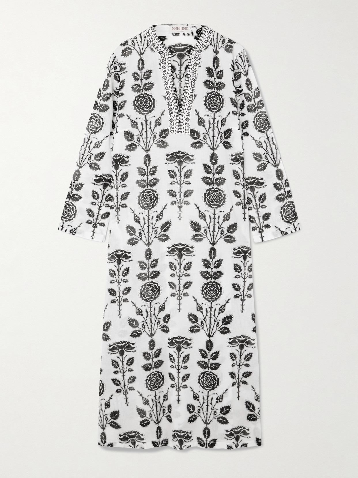 Emporio Sirenuse Giada Printed Cotton-voile Kaftan In Multi