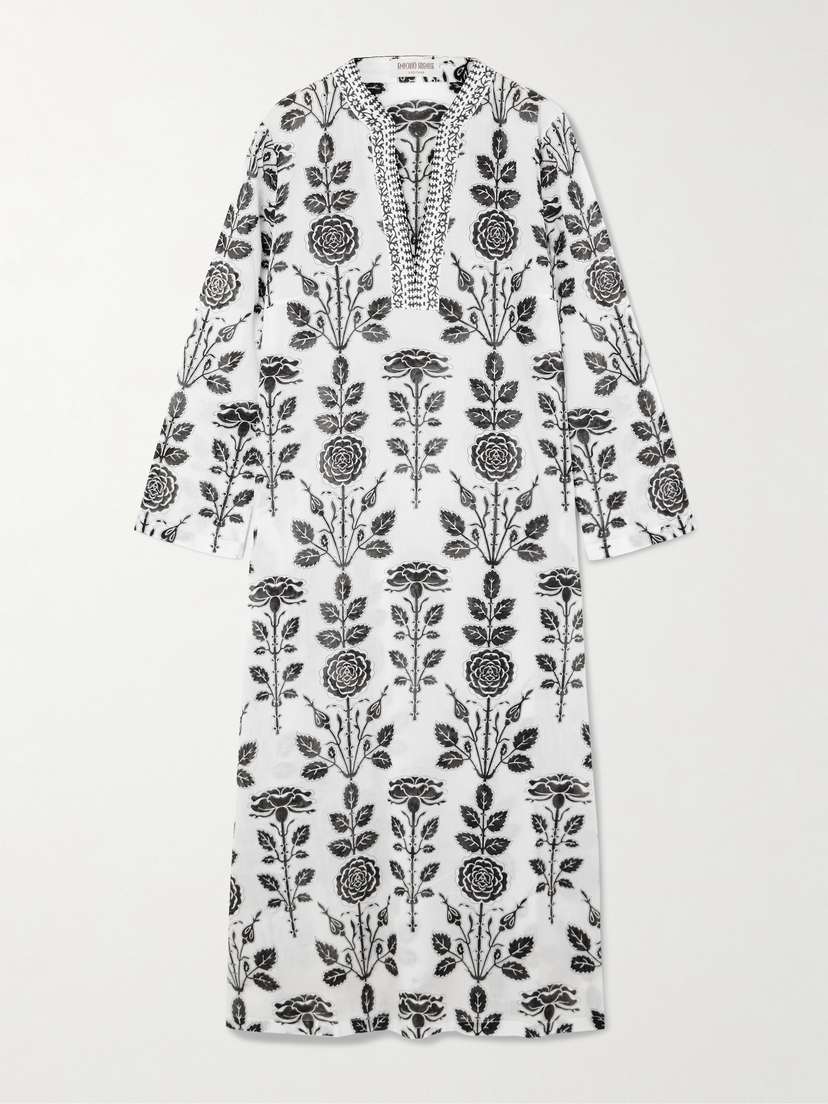 Emporio Sirenuse Giada Printed Cotton-voile Kaftan