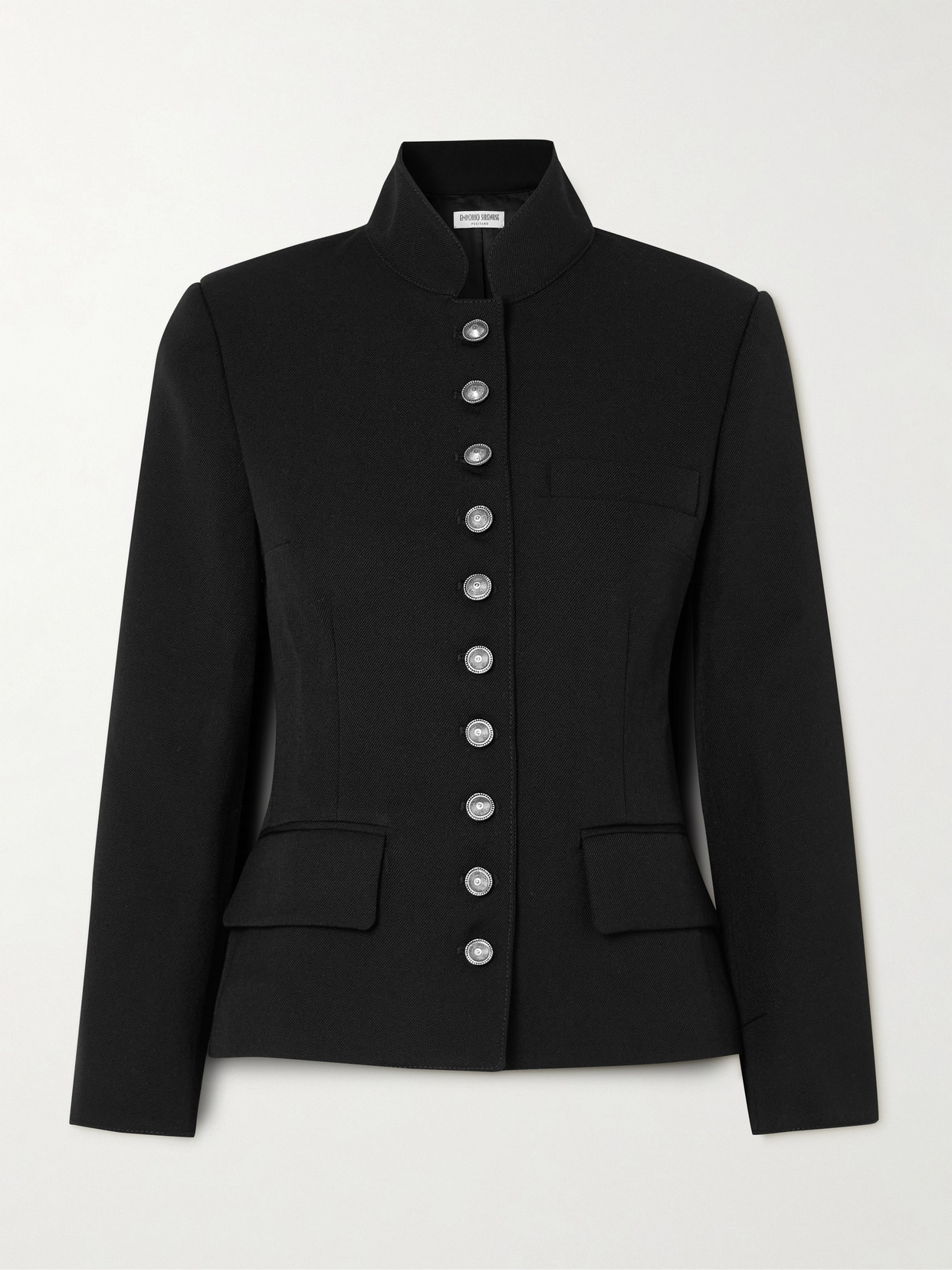 Emporio Sirenuse Tolly Embellished Wool-twill Jacket In Green