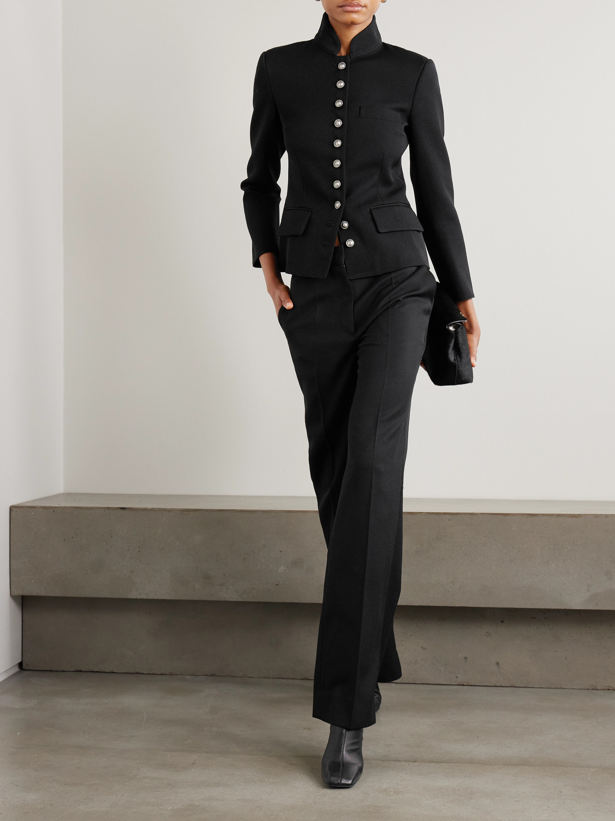 Emporio Sirenuse Tolly Embellished Wool-twill Jacket In Green