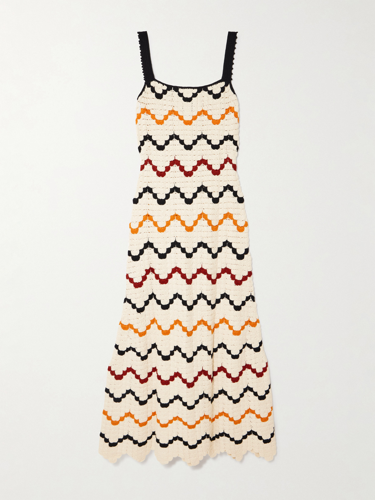 Escvdo Marea Crocheted Cotton Maxi Dress In Multi