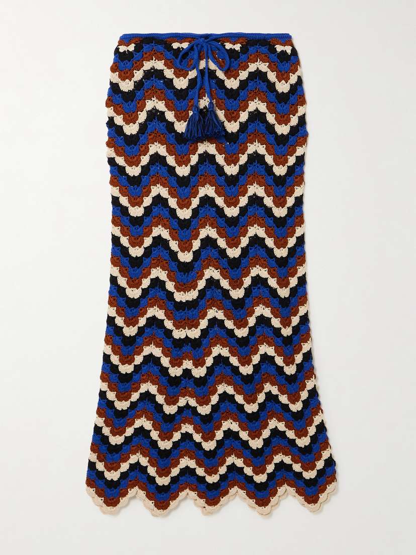 ESCVDO Safi Crocheted Organic Cotton Midi Skirt