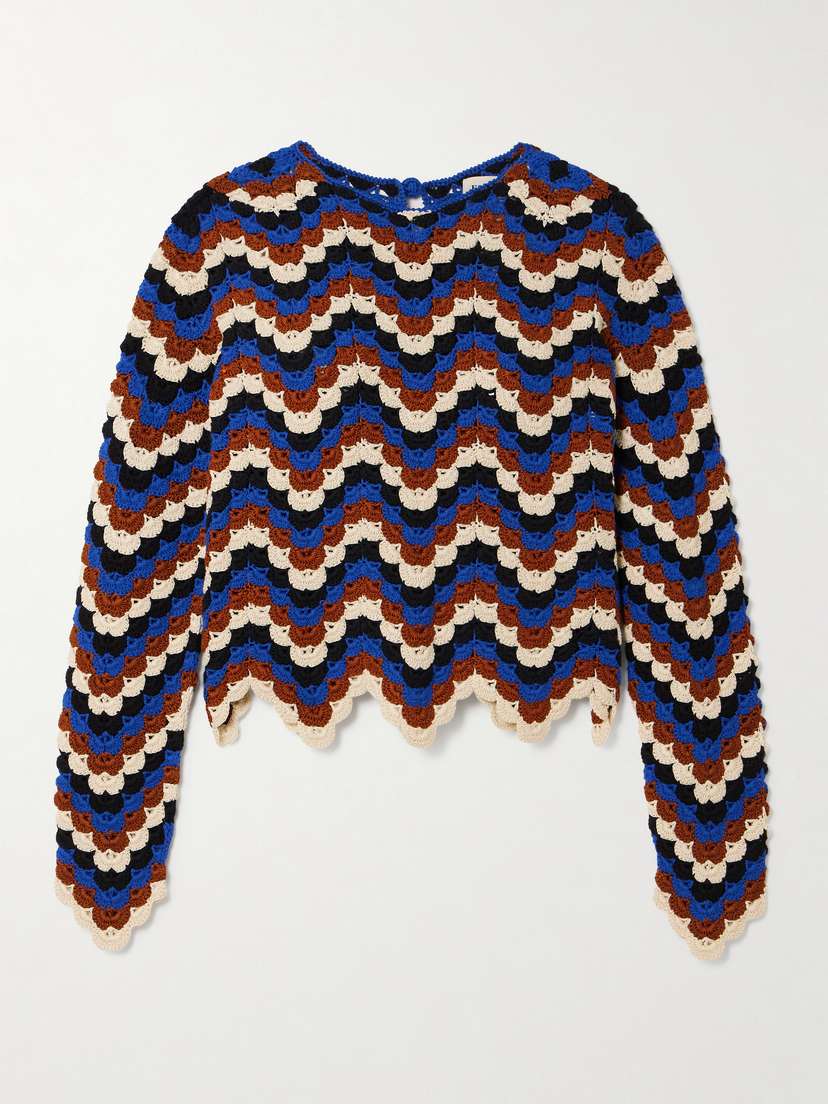 ESCVDO Safi Cropped Crocheted Organic Cotton Top