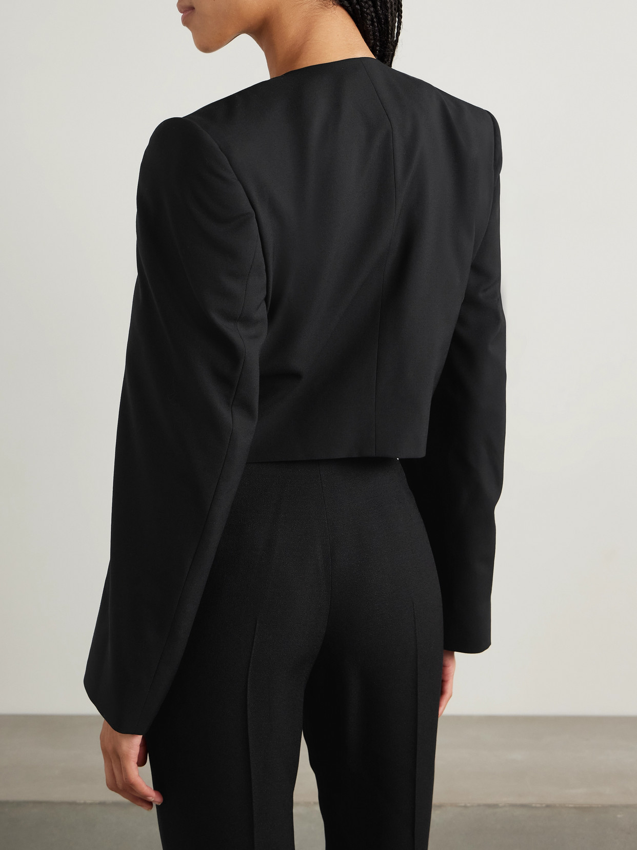 Balenciaga Spencer Cropped Asymmetric Double-breasted Wool Jacket