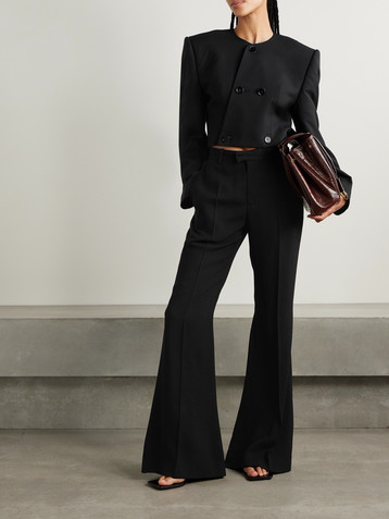 Balenciaga Spencer cropped asymmetric double-breasted wool jacket