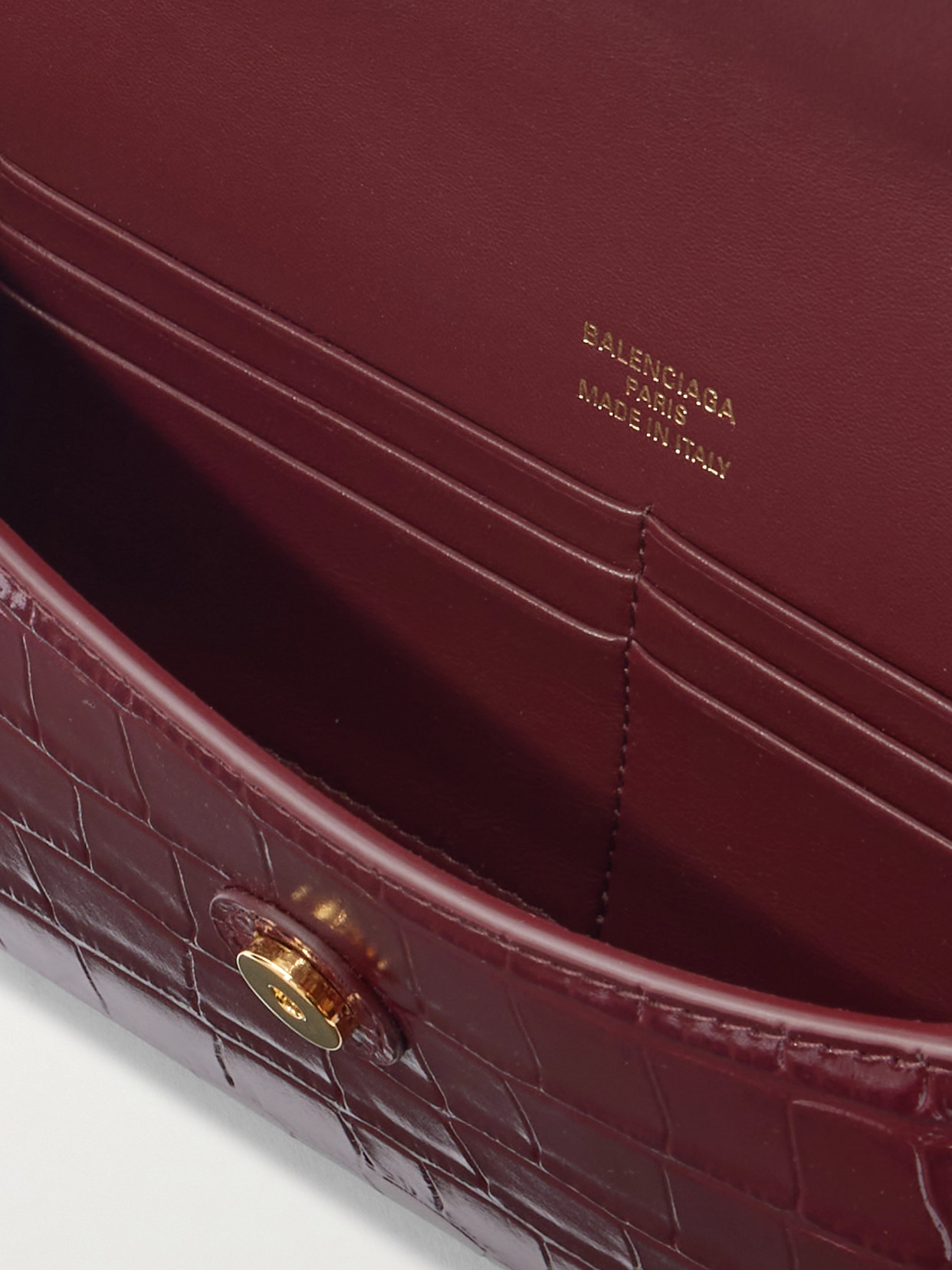 Hourglass Croc-Effect Shoulder Bag