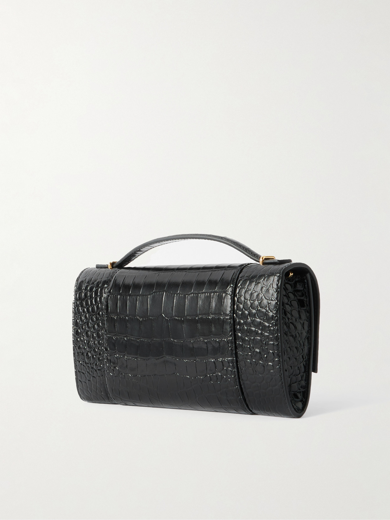 Hourglass Croc-Effect Shoulder Bag