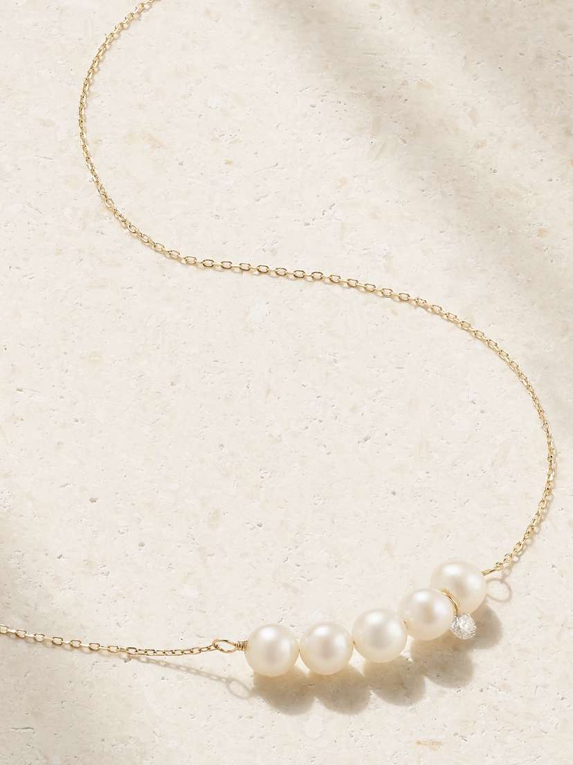 Persée Aphrodite 18-karat Gold, Pearl And Diamond Necklace