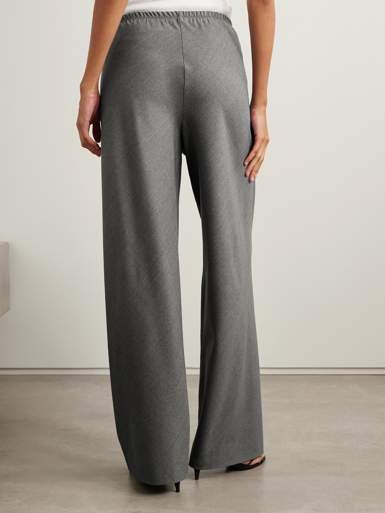 Maria Mcmanus Wool-blend Flannel Wide-leg Pants In Gray
