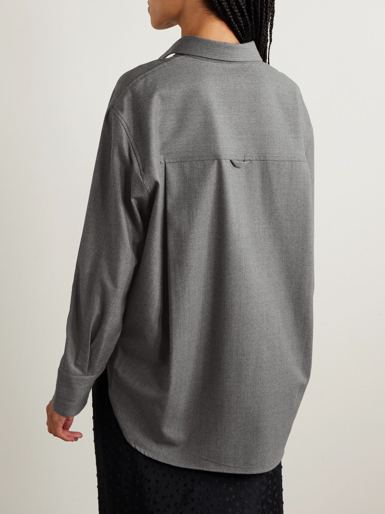 Maria Mcmanus Wool-blend Flannel Shirt In Gray