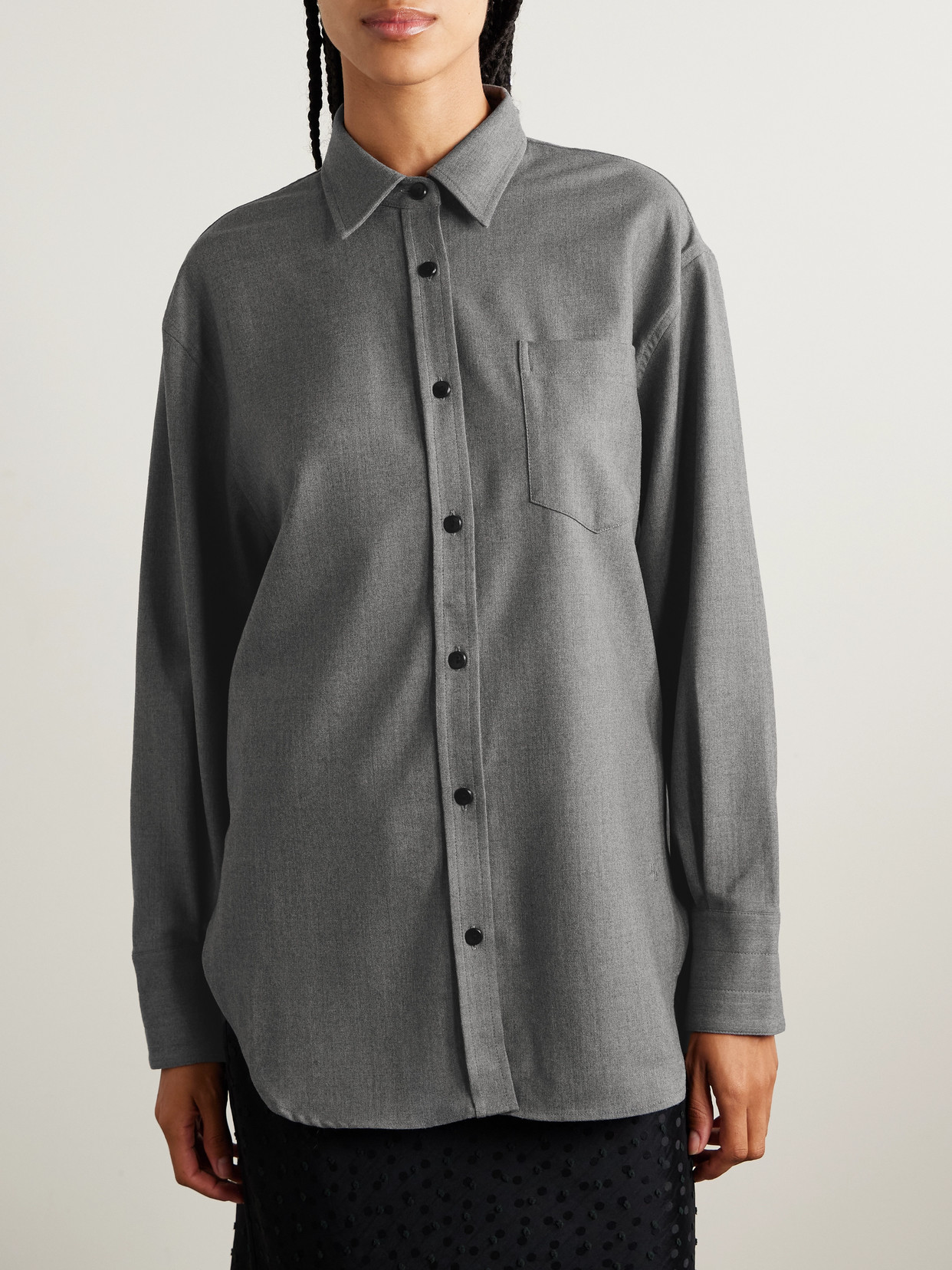 Maria Mcmanus Wool-blend Flannel Shirt In Gray