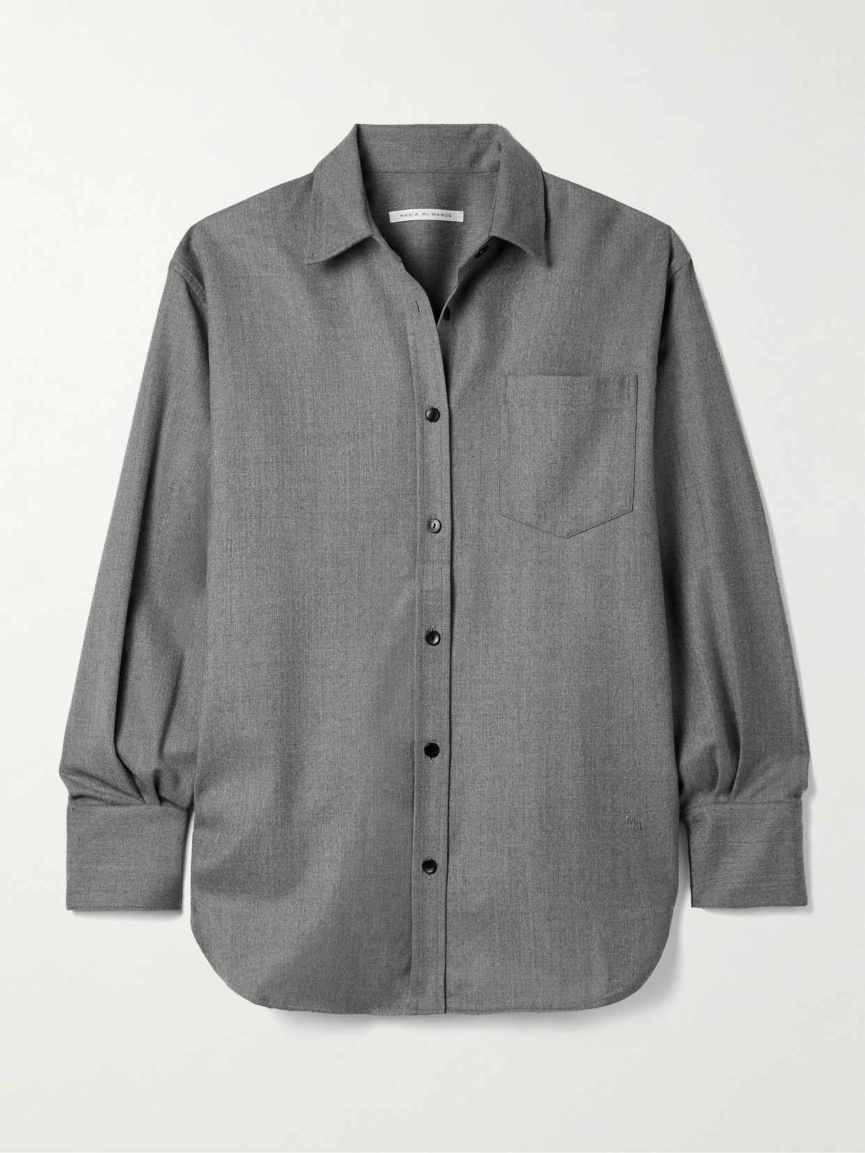 Maria Mcmanus Wool-blend Flannel Shirt In Gray