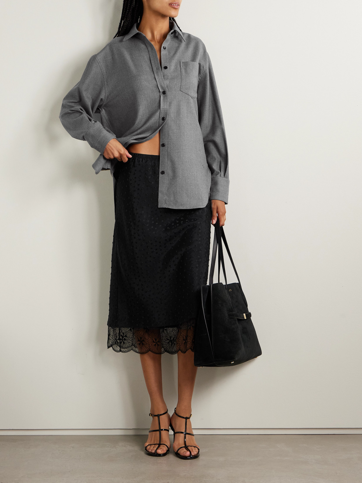 Maria Mcmanus Wool-blend Flannel Shirt In Gray