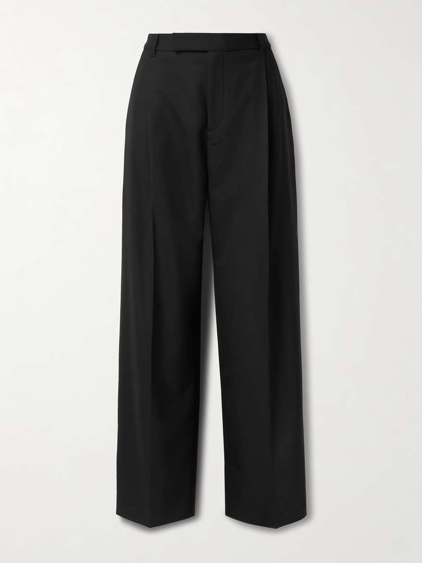 Maria McManus Pleated Wool-blend Straight-leg Pants