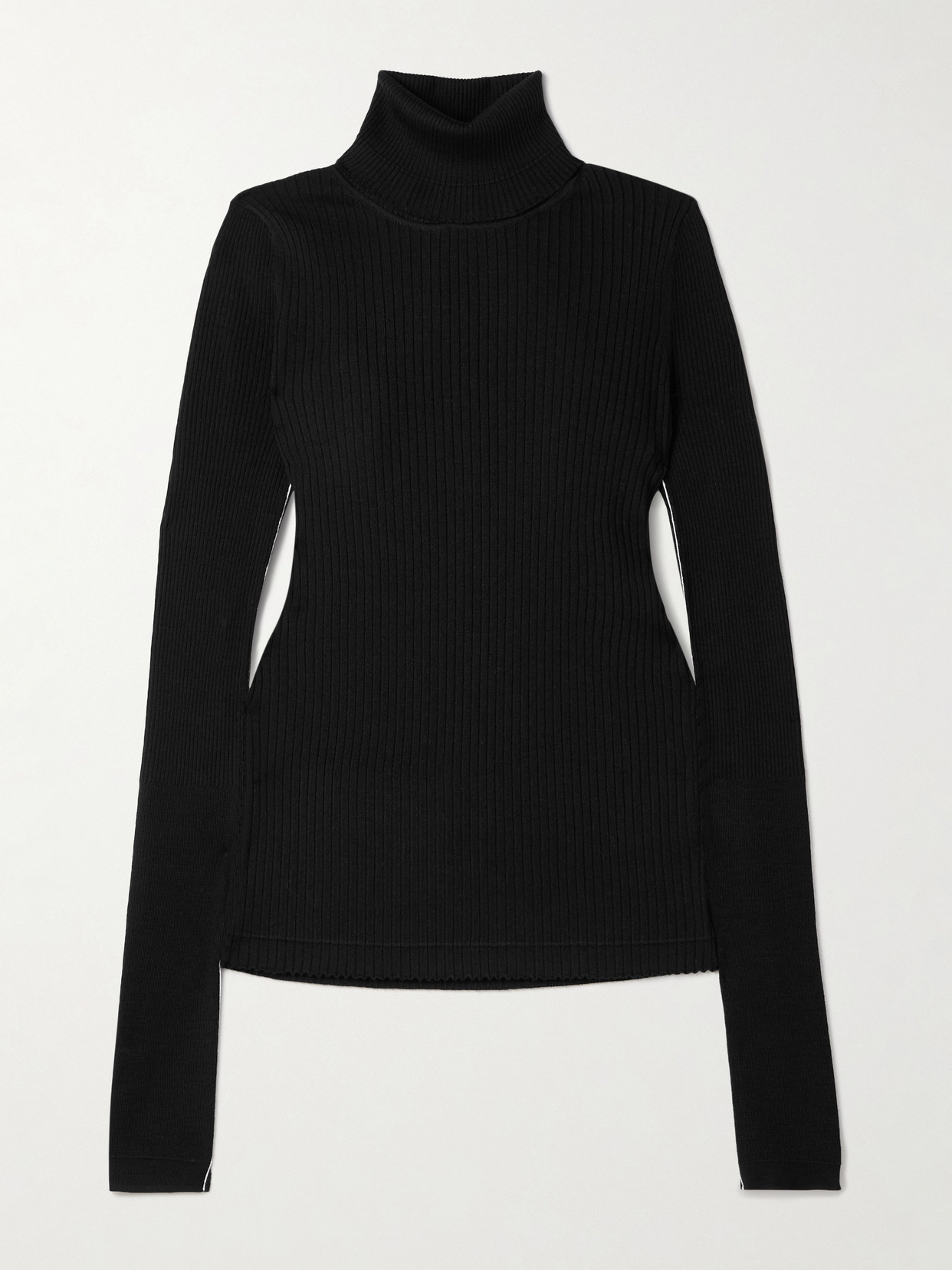 Maria Mcmanus Ribbed Merino Wool Turtleneck Sweater In Black