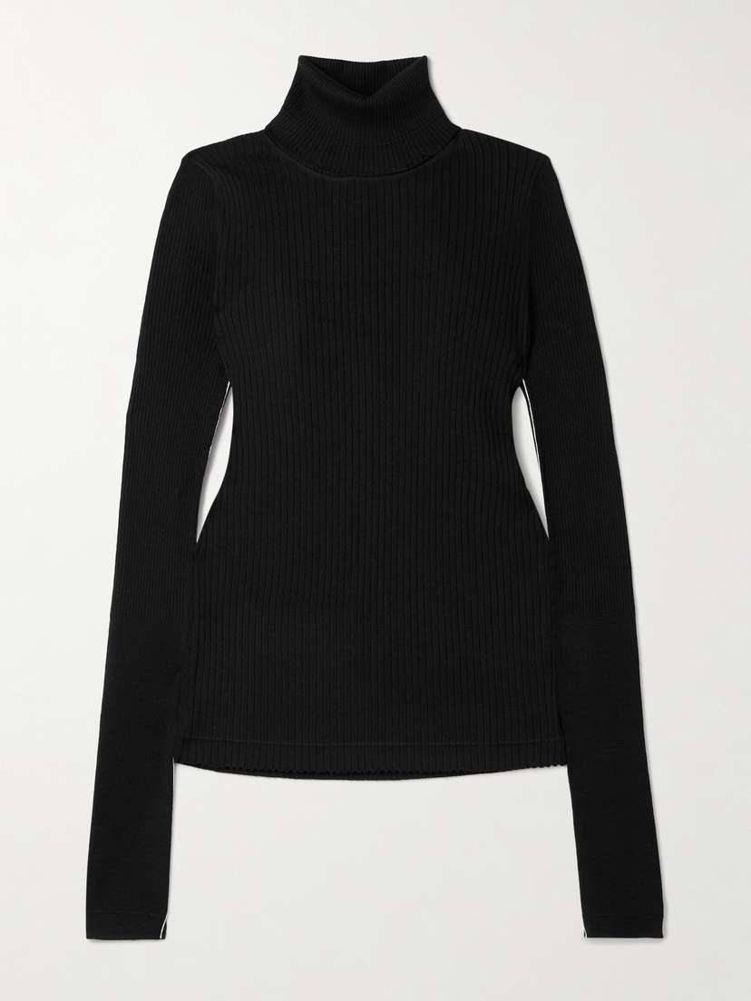 Maria McManus Ribbed Merino Wool Turtleneck Sweater