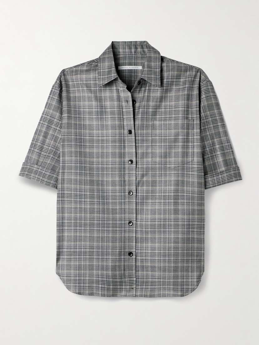 Maria McManus Oversized Checked Wool-blend Shirt