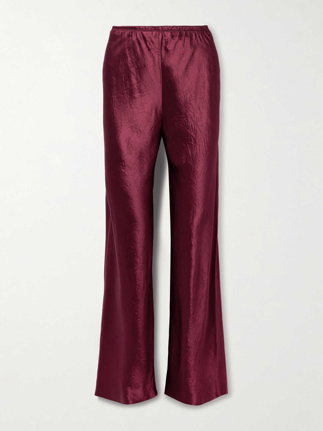 Maria Mcmanus Crinkled-satin Pants In Burgundy