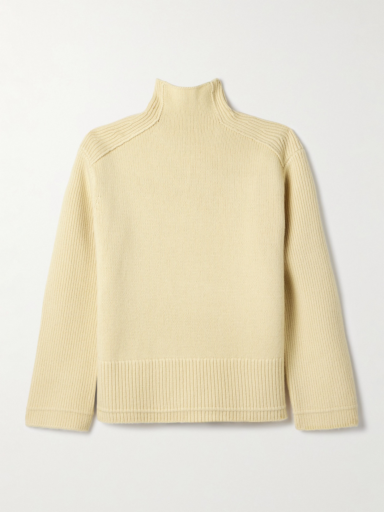 Maria Mcmanus Ribbed Wool And Cashmere-blend Turtleneck Sweater In Yellow