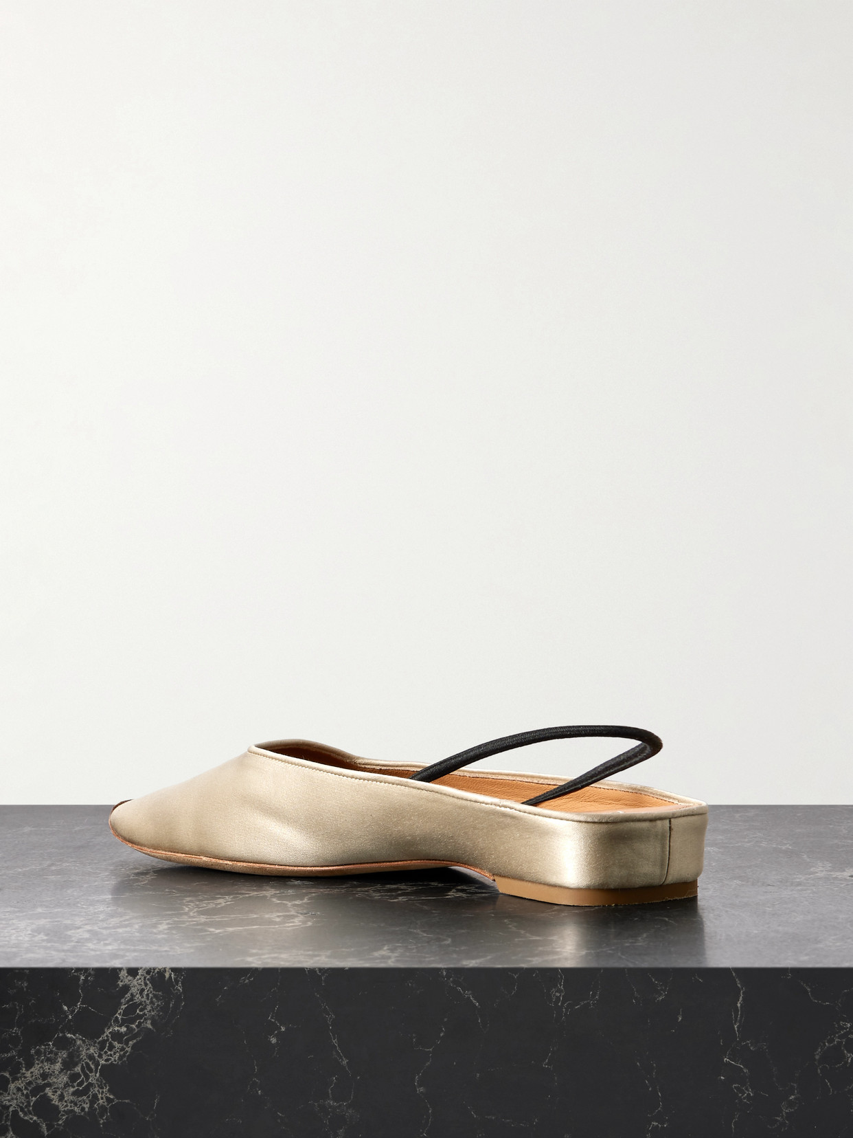 Calvin Klein Collection Kate Satin Slingback Flats In White
