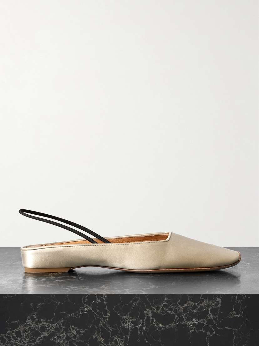 Calvin Klein Collection Kate Satin Slingback Flats