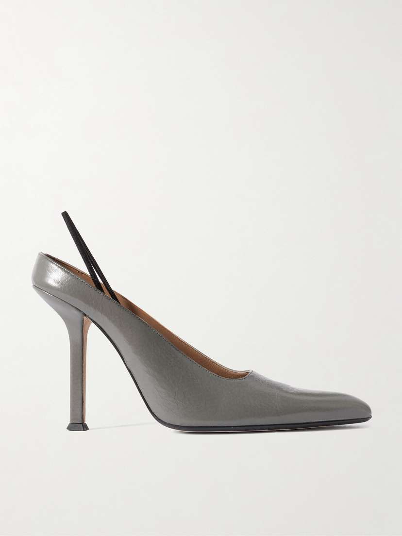 Calvin Klein Collection Suki Convertible Crinkled-leather Pumps