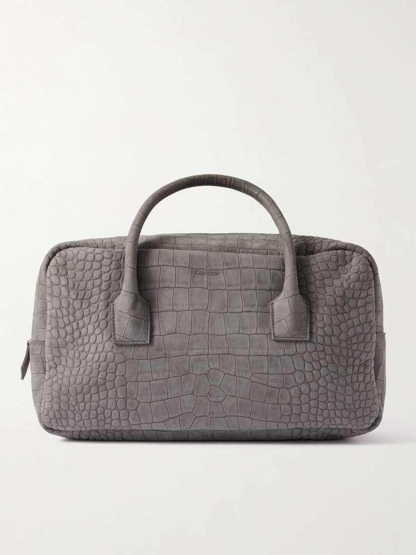 Calvin Klein Collection America Duffle Medium Croc-effect Suede Tote